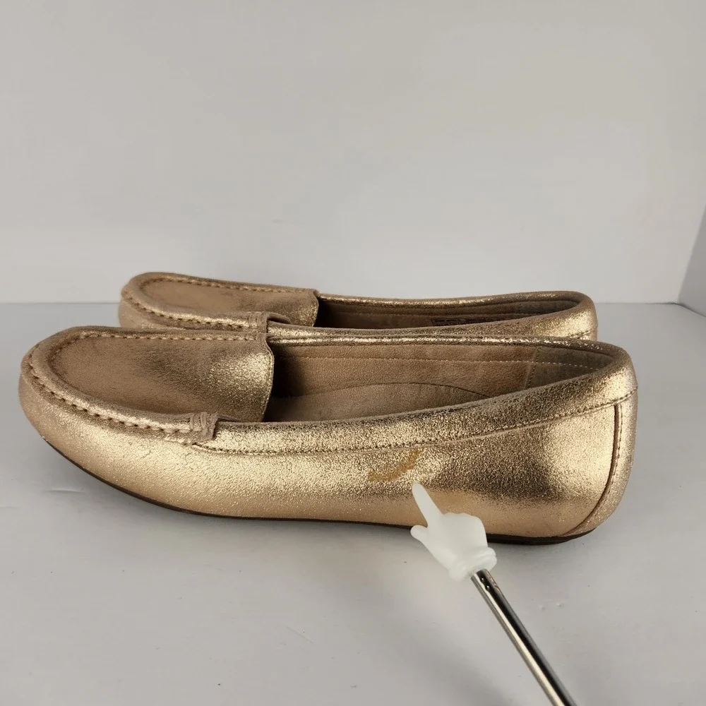 Vionic Women's Comfy Preppy Metallic Rose‎ Gold Slip-On Shoes Size 8